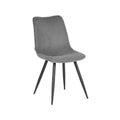 Eetkamerstoel Jort 48x61x91 cm Donkergrijs Ribcord | Zwart Metaal