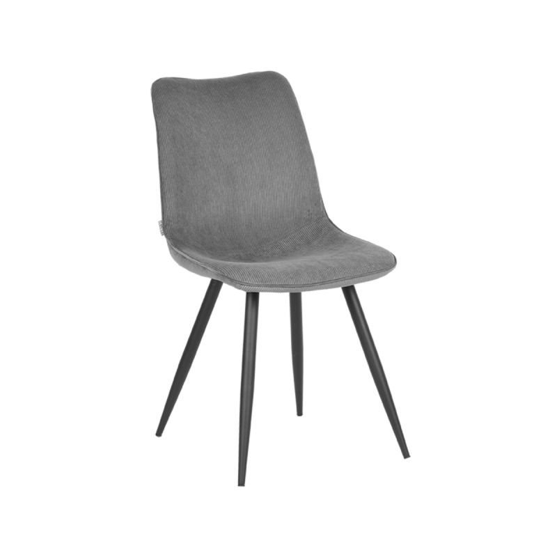 Eetkamerstoel Jort 48x61x91 cm Donkergrijs Ribcord | Zwart Metaal