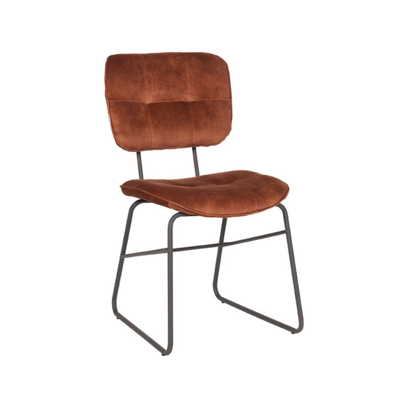 Eetkamerstoel Dez 49x60x87 cm Rust Velours | Zwart Metaal