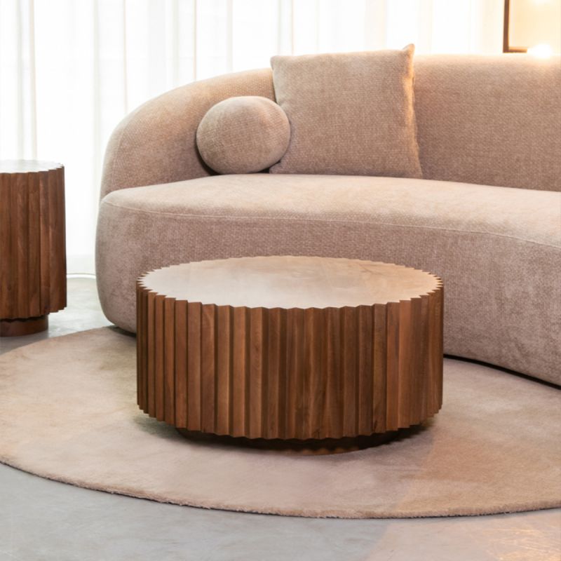 Salontafel Novan 70x70x34 cm Nature Smooth Mangohout