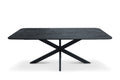 Mango tafels met facetrand – rechthoek afgerond zwart sandblasted