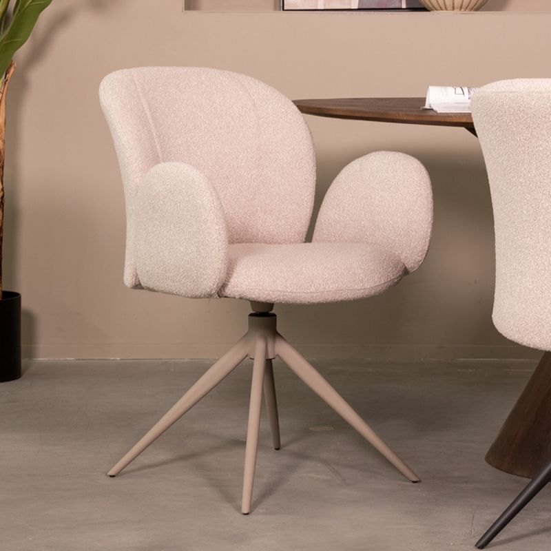 Eetkamerstoel Kimball 59x61x86 cm Naturel Boucle | Taupe Metaal