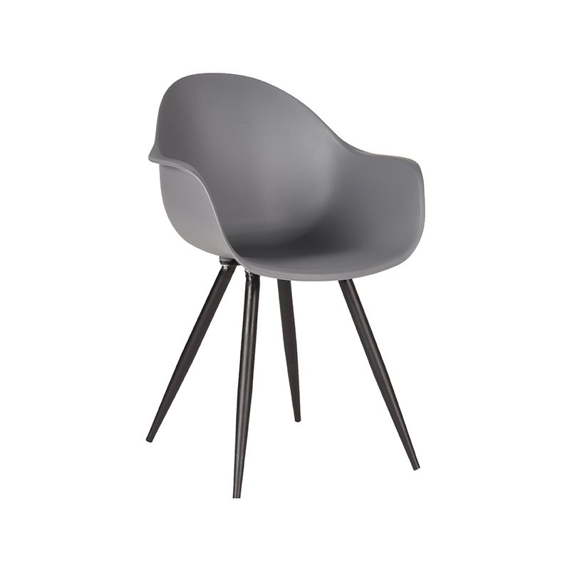 Eetkamerstoel Luca 58x54x85 cm Antraciet PP | Zwart Metaal