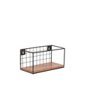 Wandrek Firm 30x15x15 cm Rough Mangohout | Zwart Metaal