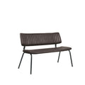 Eetkamerbank Gusto 120x63x81 cm Donkerbruin Kunstleder | Zwart Metaal