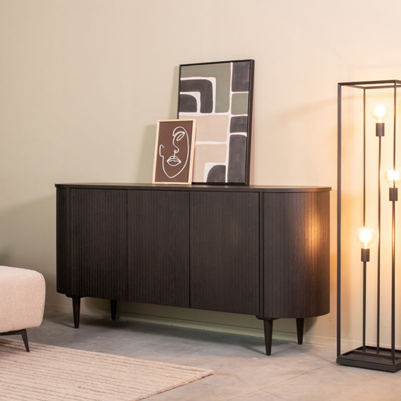 Dressoir Oliva 180x47x85 cm Zwart Eiken