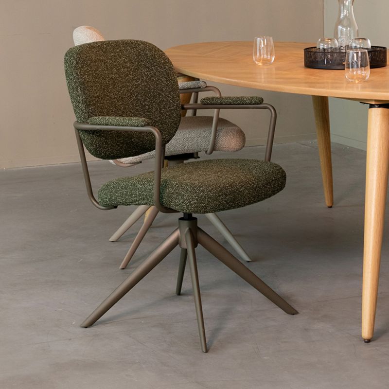 Eetkamerstoel Basel 61x64x89 cm Forest Royal Boucle | Forest Metaal