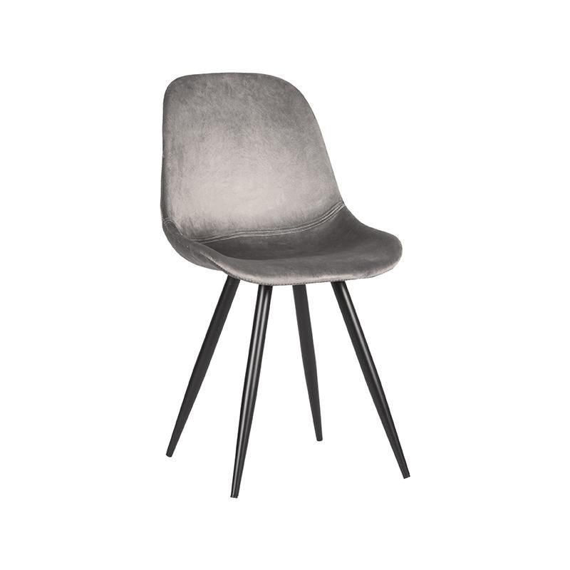 Eetkamerstoel Capri 46x56x88 cm Grijs Fluweel | Zwart Metaal