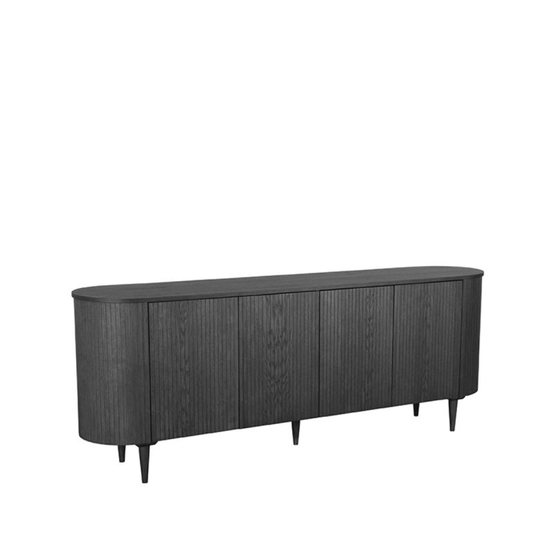 Dressoir Oliva 220x47x85 cm Zwart Eiken