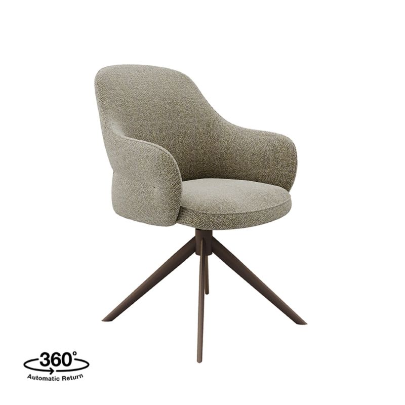 Eetkamerstoel Bern 61x66x91 cm Mushroom Royal Boucle | Brons Metaal