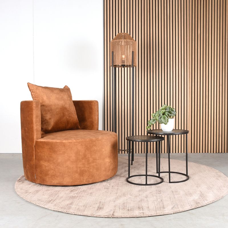 Fauteuil Evy 90x90x75 cm Oker Velours