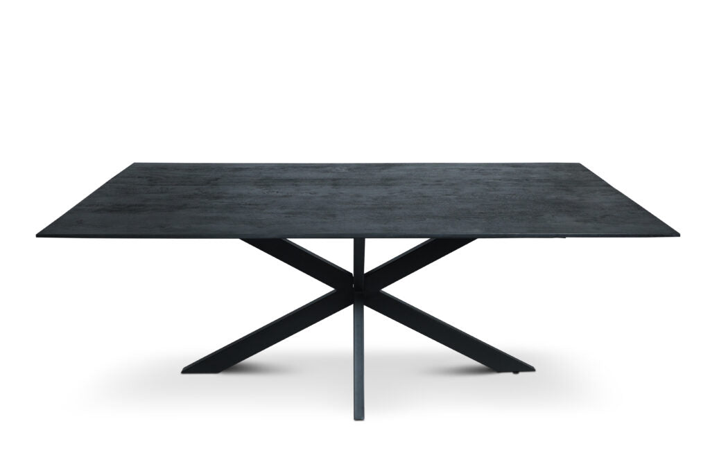 Mango tafels met facetrand – rechthoek zwart sandblasted