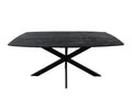 Mango tafels met facetrand – curved zwart sandblasted