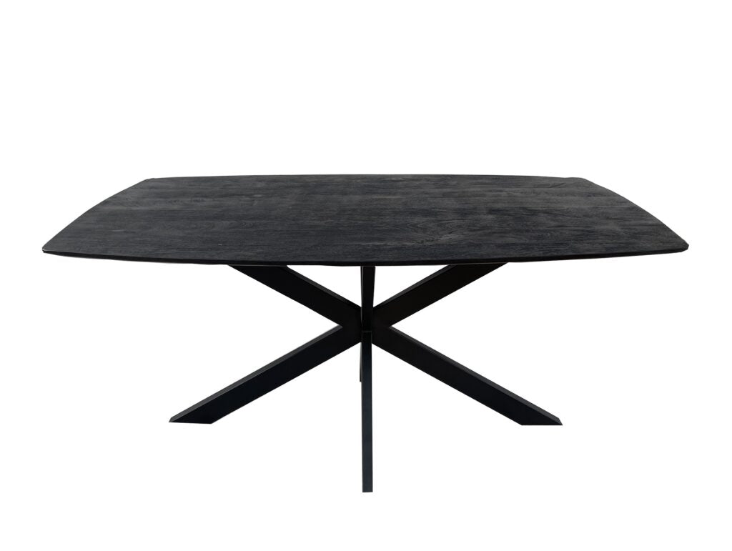 Mango tafels met facetrand – curved zwart sandblasted
