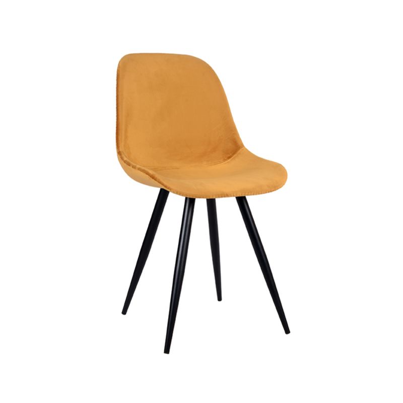 Eetkamerstoel Capri 46x56x88 cm Oker Fluweel | Zwart Metaal