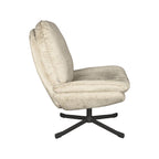 Draaifauteuil Noel 76x90x100 cm Beige Elegance | Zwart Metaal