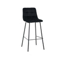 Barkruk Bistro 44x51x105 cm Zwart Fluweel | Zwart Metaal
