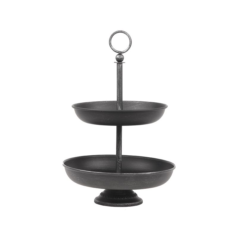 Etagere 26x26x38 cm Antiek Zwart Metaal