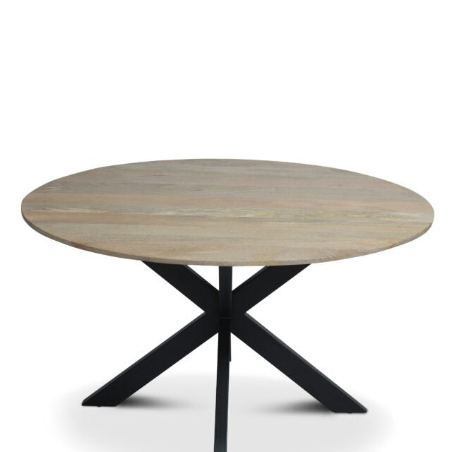 Florance tafel (mango) – facetrand rond zwart sandblasted