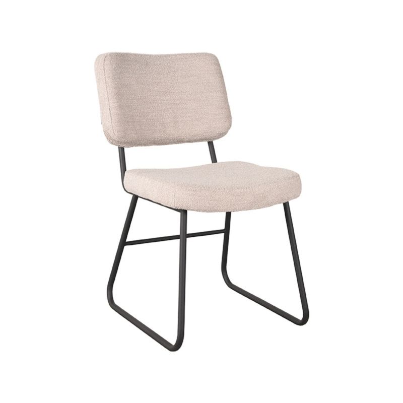 Eetkamerstoel Noah 47x61x85 cm Naturel Boucle | Zwart Metaal