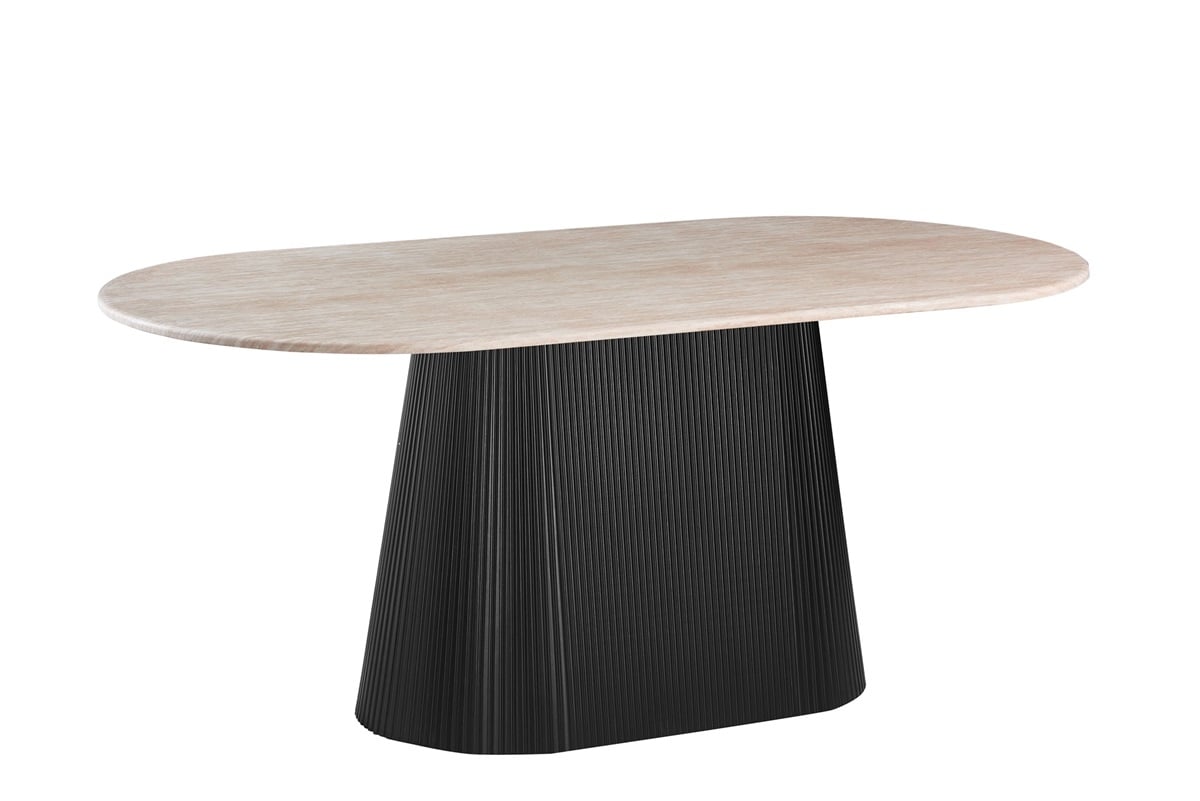 KIMBERLY BLACK DT OVAL 200X110X75 FLINTSTONE FAUX MIRABLE TOP