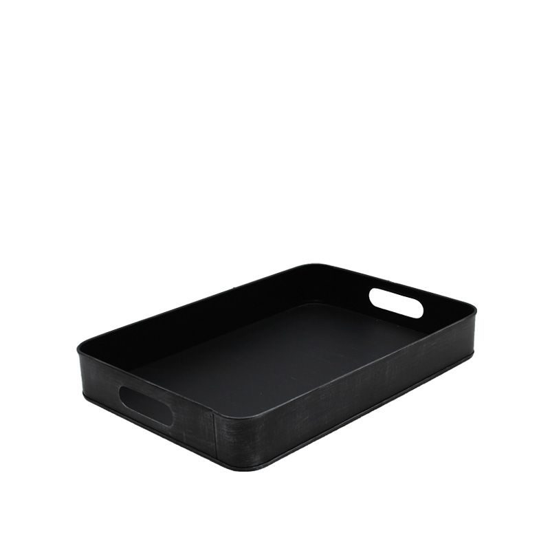 Dienblad 39x28x6 cm | S Antiek Zwart Metaal