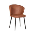 Eetkamerstoel Wave 58x60x85 cm Cognac Microvezel | Zwart Metaal
