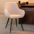 Eetkamerstoel Fender 59x57x87 cm Naturel Boucle | Zwart Metaal