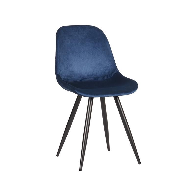 Eetkamerstoel Capri 46x56x88 cm Blauw Fluweel | Zwart Metaal
