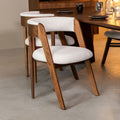 Eetkamerstoel Sasha 54x82x75 cm Ecru Boucle | Walnoot Eiken