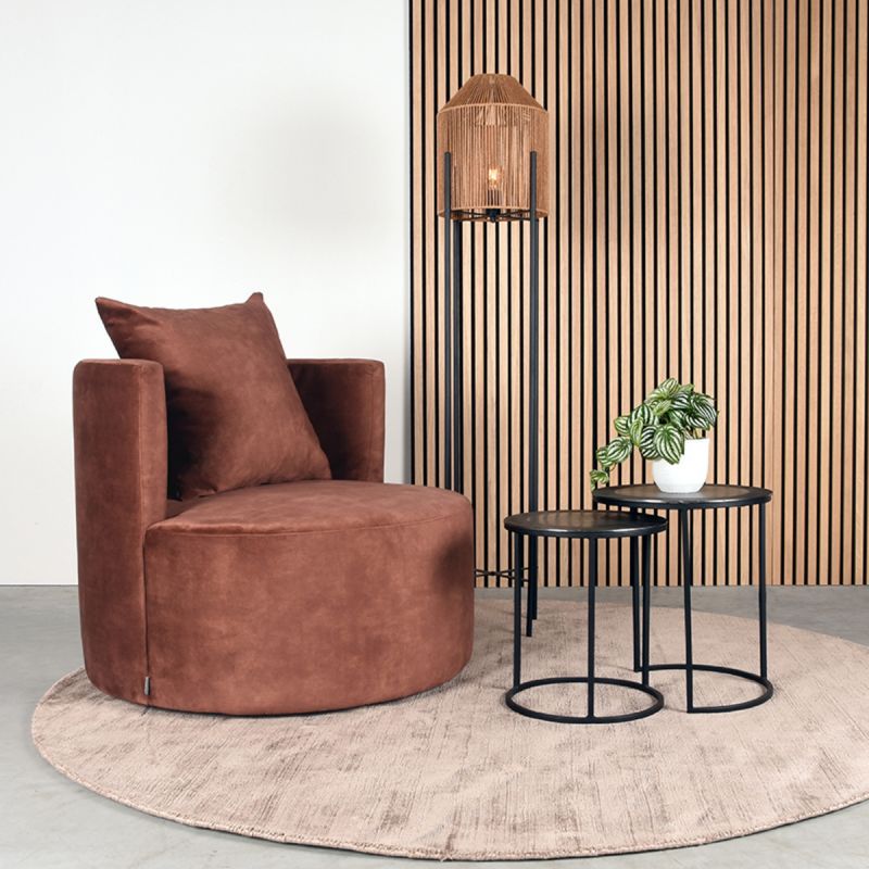 Fauteuil Evy 90x90x75 cm Rust Velours