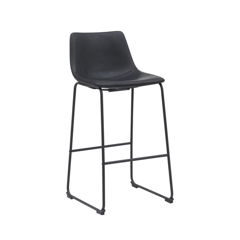 Barkruk Risto 47x56x102 cm Zwart Kunstleder | Zwart Metaal