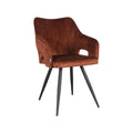 Eetkamerstoel Noud 55x60x87 cm Rust Velours | Zwart Metaal