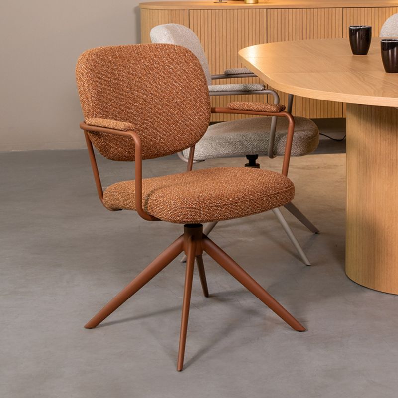 Eetkamerstoel Basel 61x64x89 cm Coral Royal Boucle | Coral Metaal