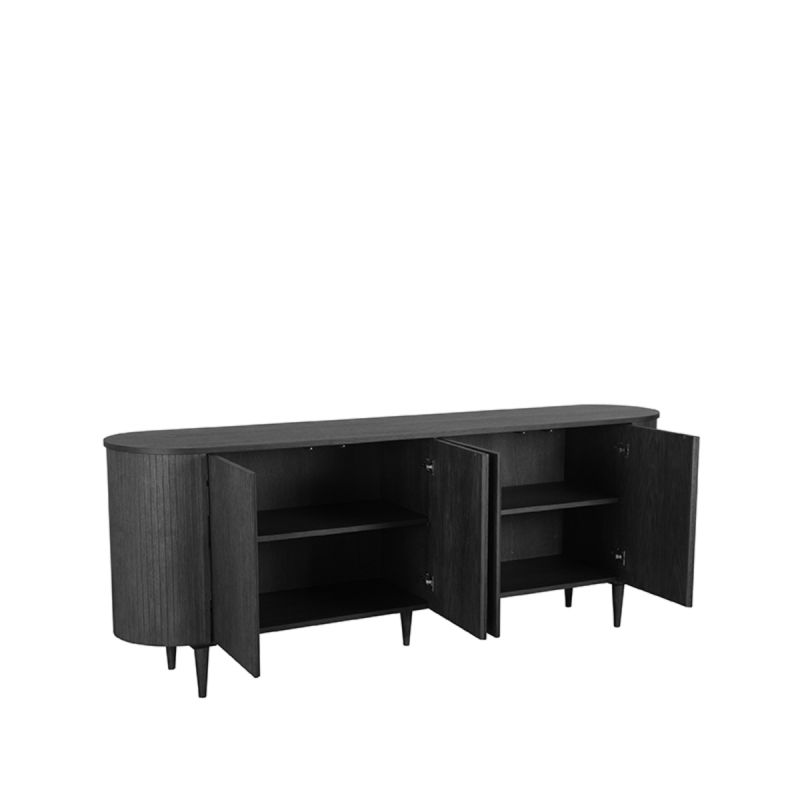Dressoir Oliva 220x47x85 cm Zwart Eiken