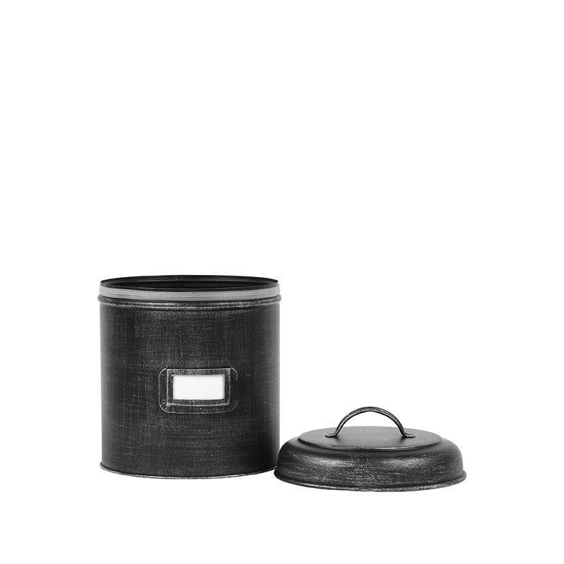 Opbergblik 14x14x20 cm | M Antiek Zwart Metaal