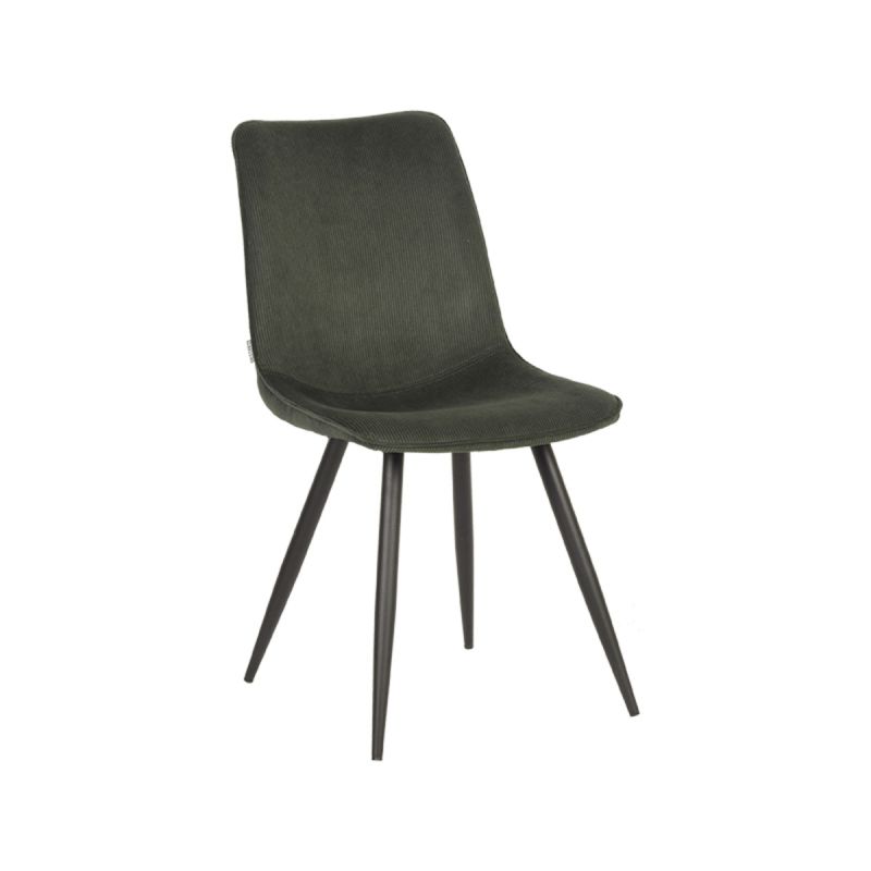 Eetkamerstoel Jort 48x61x91 cm Army Ribcord | Zwart Metaal
