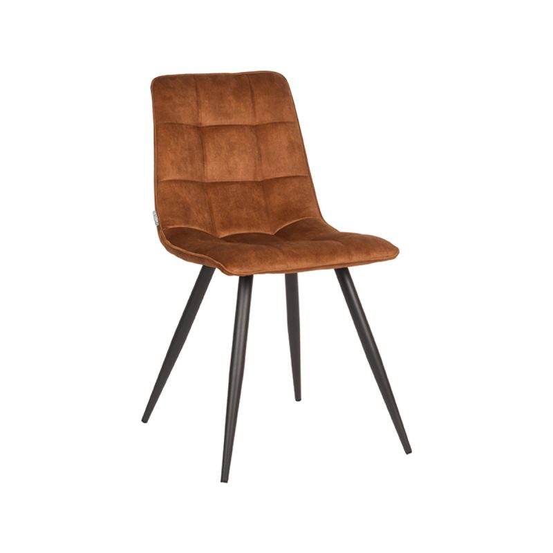 Eetkamerstoel Jelt 45x56x84 cm Oker Velours | Zwart Metaal