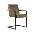 Eetkamerstoel Milo 55x55x85 cm Army Microvezel | Zwart Metaal