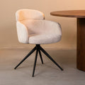 Eetkamerstoel Levi 56x60x80 cm Naturel Elite | Zwart Metaal