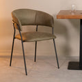 Eetkamerstoel Luuk 58x45x80 cm Moss Micro Suede | Zwart Metaal