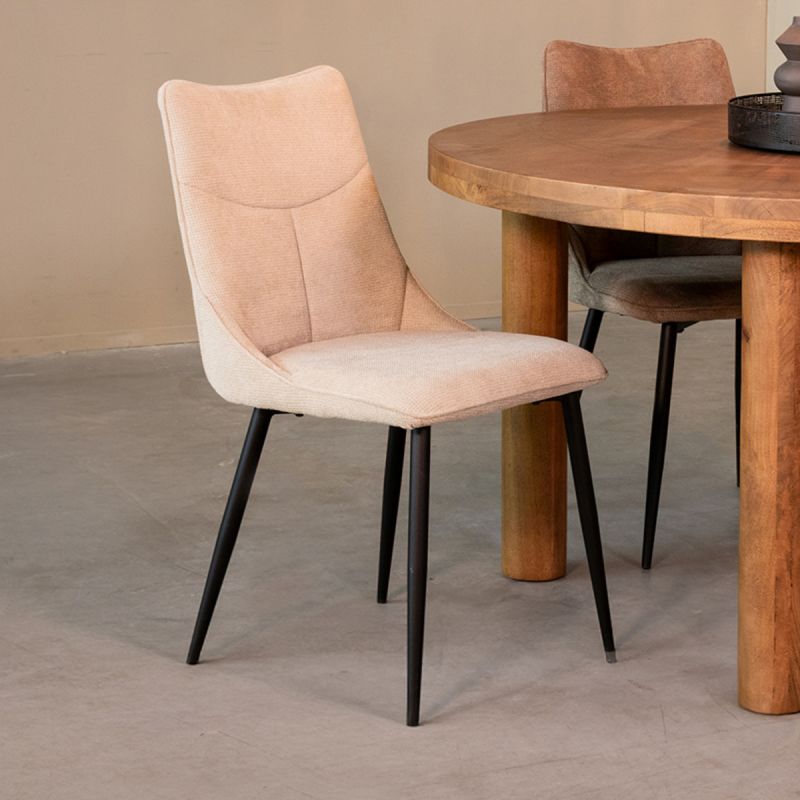 Eetkamerstoel Riv 47x59x88 cm Naturel Cato | Zwart Metaal