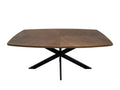 Facetrand tafel – Fineerlaag met visgraatmotief – curved bruin glad