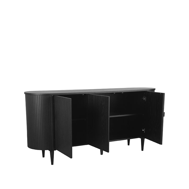 Dressoir Oliva 180x47x85 cm Zwart Eiken