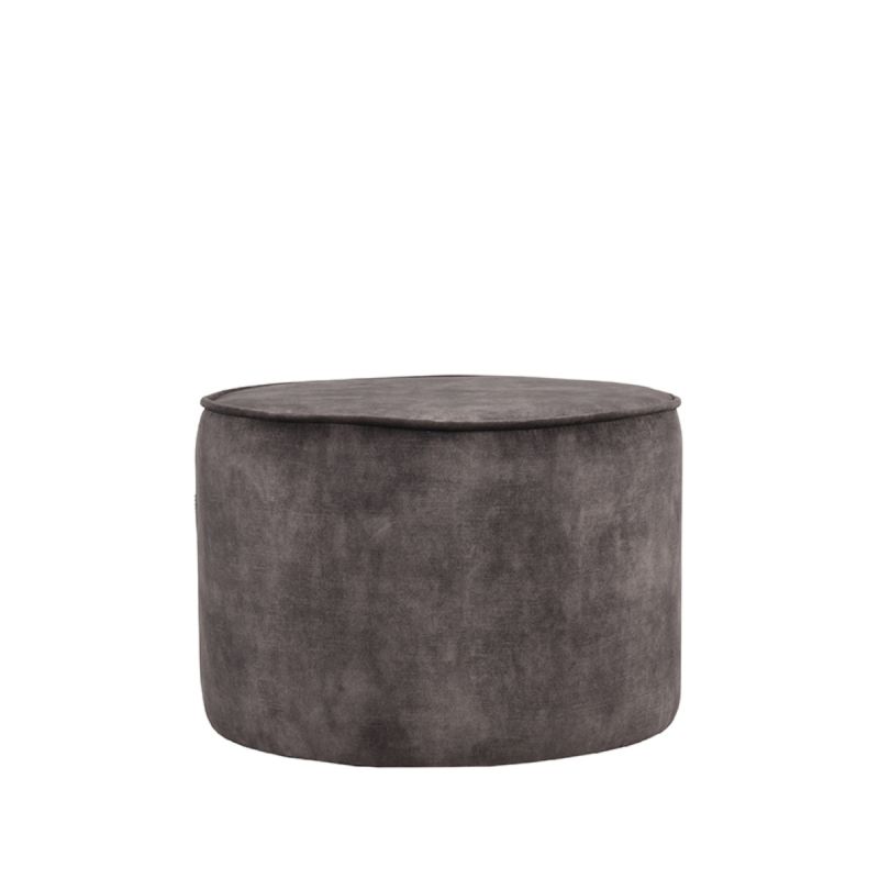 Poef Tibo 55x55x40 cm Antraciet Velours