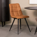 Eetkamerstoel Bistro 46x59x86 cm Cognac Micro Suede | Zwart Metaal