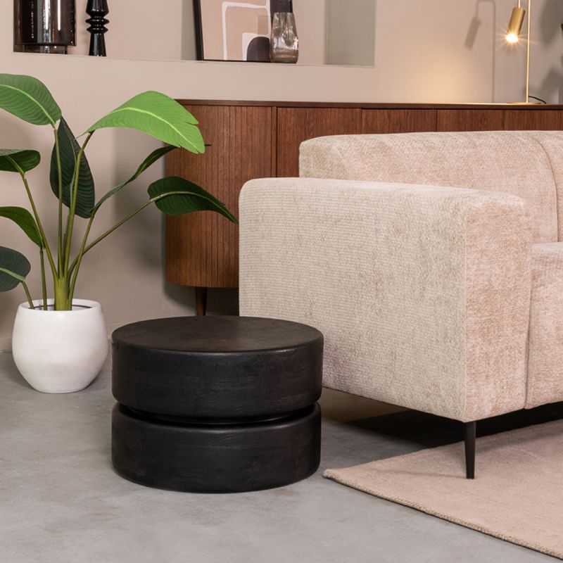 Salontafel Milly 50x50x31 cm Zwart Mangohout