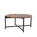 Salontafel Dox 70x70x35 cm Espresso Mangohout | Zwart Metaal