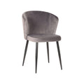 Eetkamerstoel Wave 58x60x85 cm Grijs Fluweel | Zwart Metaal
