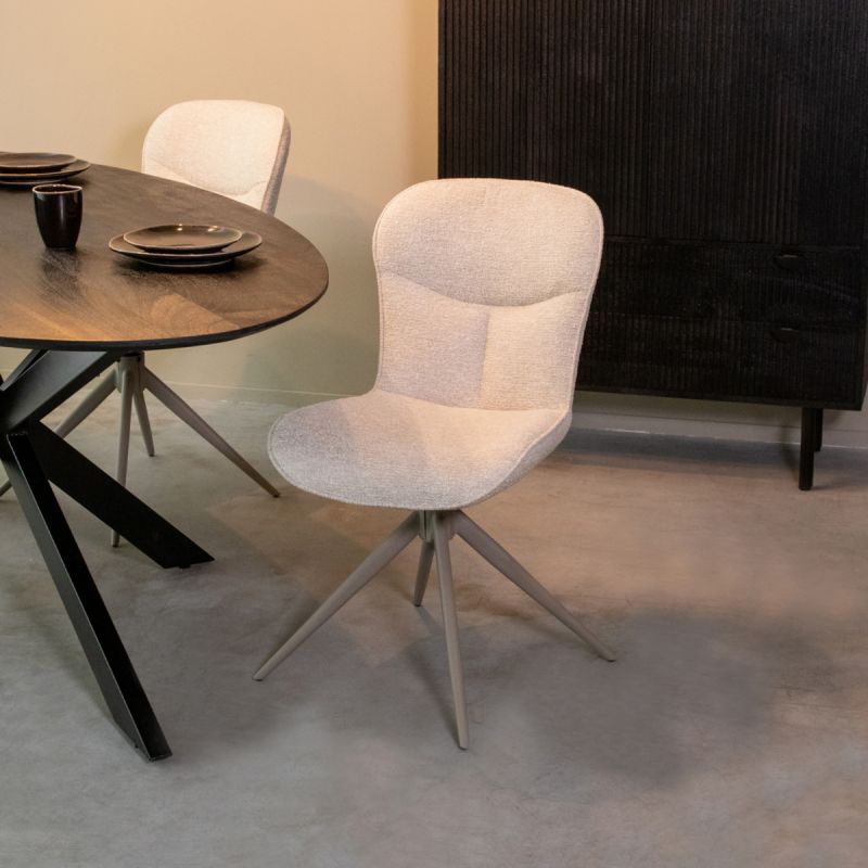 Eetkamerstoel Thorben 49x64x86 cm Naturel Canyon | Taupe Metaal